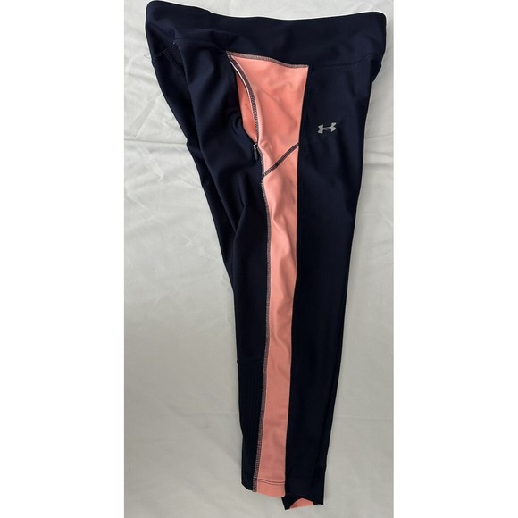 Under Armour Ladies Blue Pink Activewear Capri Pants Leggings 19” Inseam Workout - Picture 4 of 4